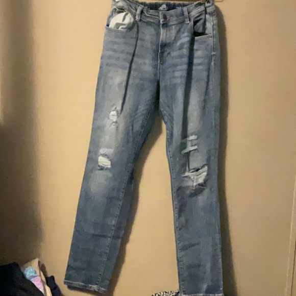 Blue Distressed Relaxed Fit Jeans - Picture 1 of 7